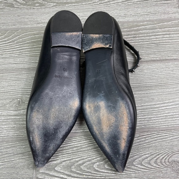 ANINE BING Spiked Ankle Wrap Point Toe Ballet Flat - Witchy Goth - Picture 6 of 8